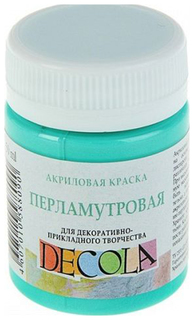 Краска акриловая Decola, 50 мл, зелёная, Pearl, перламутровая Невская палитра