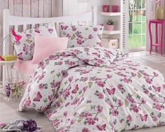 Постельное белье RANFORCE BUTTERFLE (Eвро) 50х70*2 шт Фуксия