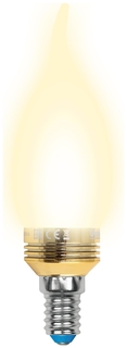Лампа светодиодная (10058) E14 5W 3000K свеча матовая LED-C37P-5W/WW/E14/FR ALC02GD Uniel