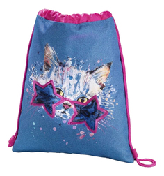Мешок для сменной обуви Hama Crazy cat синий/розовый 00139112