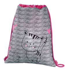 Мешок для сменной обуви Hama Lovely cat серый/розовый 00139113