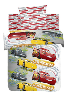Комплект детского постельного белья Непоседа 1,5 хлопок Тачки Соревнования + наклейка
