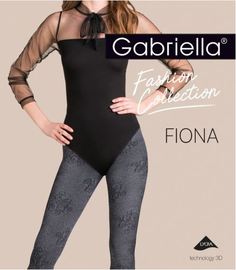 Фантазийные колготки Gabriella Fiona с крупным цветочным узором 3 размер