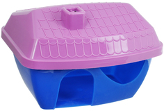 Домик для грызунов ZooMark, цветной, пластиковый, в упаковке, 16х11х10см