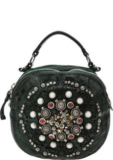 Сумка Campomaggi 1775592, зеленая/белая/красная/стальная/бронзовая