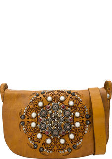 Сумка Campomaggi 1775590, коричневая/белая/красная/стальная/бронзовая