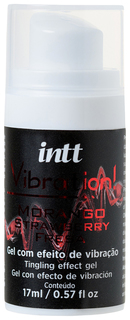 Жидкий массажный гель INTT VIBRATION с эффектом вибрации, клубника 17 мл FU22