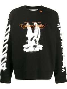 Off-White CARTOON INCOMPIUTO CREWNECK BLACK WHITE