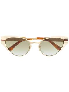 Gucci Eyewear солнцезащитные очки в полосатой оправе с монограммой