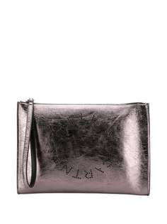 Stella McCartney большой клатч Stella с эффектом металлик и логотипом