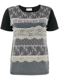 Red Valentino футболка с кружевным слоем