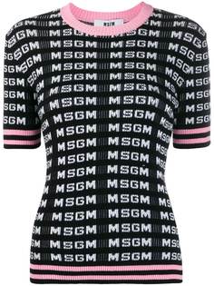 MSGM трикотажная футболка с логотипом