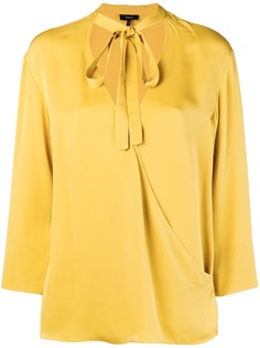 Theory tie front wrap blouse