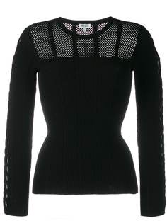 Kenzo трикотажный сетчатый топ с длинными рукавами