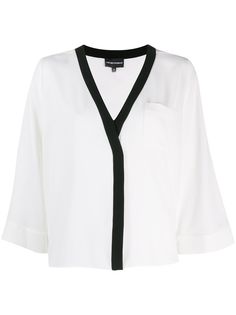 Emporio Armani топ с контрастной вставкой