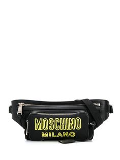 Moschino поясная сумка с вышивкой Double Question Mark
