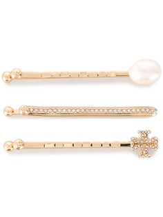Tory Burch комплект из трех заколок для волос с искусственным жемчугом