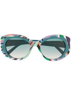 Emilio Pucci солнцезащитные очки в круглой оправе с абстрактным принтом