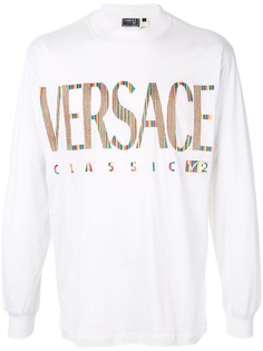 Versace Pre-Owned футболка с длинными рукавами и логотипом