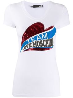 Love Moschino футболка с пайетками и логотипом