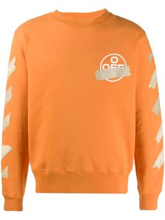 Off-White TAPE ARROWS SLIM CREWNECK ORANGE BEIGE