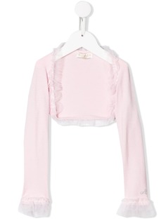 Monnalisa tulle-trimmed shrug