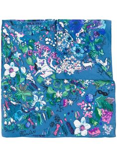 Salvatore Ferragamo floral watercolour print scarf