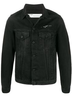 Off-White TAPE ARROWS SLIM JEANS JACKET BLACK BEIG