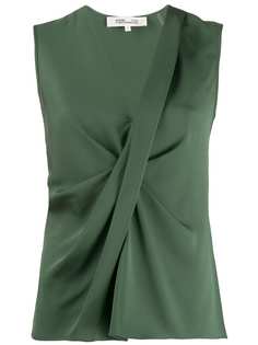 Diane von Furstenberg twisted-front sleeveless crepe top