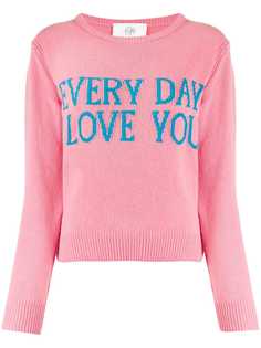 Alberta Ferretti slogan intarsia slim-fit jumper