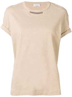 Brunello Cucinelli футболка с декорированным воротником