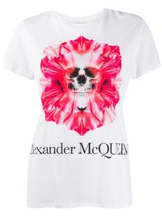 Alexander McQueen футболка Flower Skull