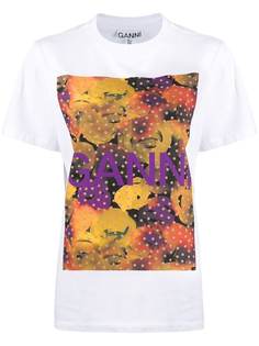 Ganni футболка с цветочным принтом