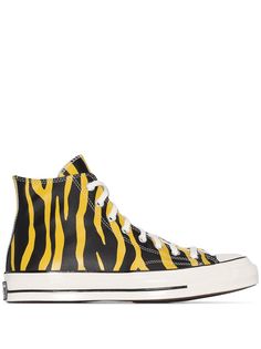 Converse Black and yellow CT70 striped leather high top sneakers
