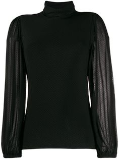 Ganni fitted polka dot blouse