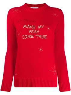 Giada Benincasa slogan embroidery wool jumper