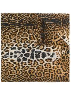 Saint Laurent платок с леопардовым принтом