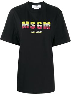 MSGM футболка с логотипом из пайеток