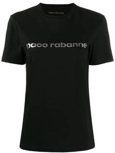 Paco Rabanne футболка с логотипом и эффектом металлик