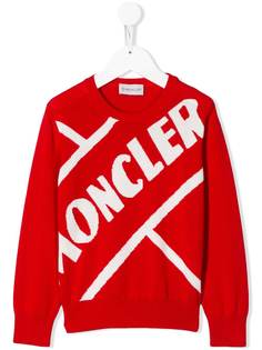 Moncler Kids crew neck logo printed sweatshirt
