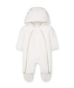 Комбинезон велюровый утепленный, на трикотажной подкладке, белый Mothercare