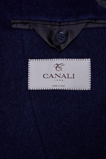 Синее пальто с капюшоном Canali