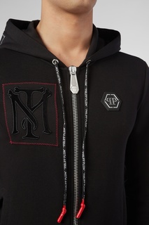 Черное худи на молнии Philipp Plein