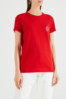 Красная футболка с небольшим логотипом Karl Lagerfeld