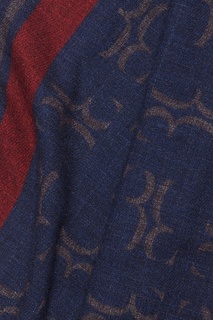Темно-синий шарф с красным узором Billionaire