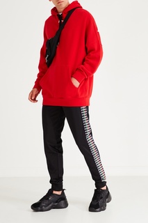 Черные брюки с цветными лампасами Dirk Bikkembergs