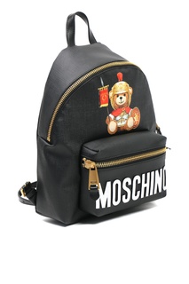 Черный рюкзак Teddy Bear с контрастным логотипом Moschino