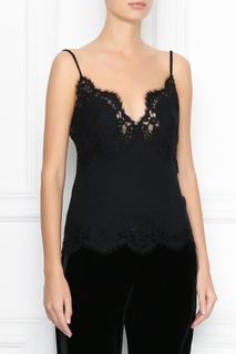 Черный топ с кружевом Ermanno Scervino