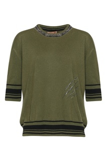 Зеленый джемпер со стразами Ermanno Scervino