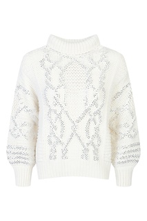 Молочно-белый свитер с кристаллами Ermanno Scervino